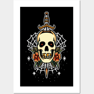 skull and dagger Posters and Art